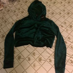 Forever 21 dark green velvet hoodie. New